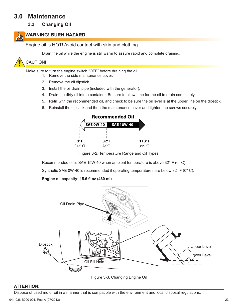 0 maintenance, Recommended oil | Alpha Technologies AlphaGen ACX2000i 120V - Operator's Manual User Manual | Page 23 / 38