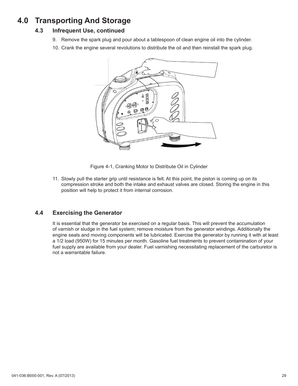 0 transporting and storage | Alpha Technologies AlphaGen ACX2000i 120V - Operator's Manual User Manual | Page 29 / 38