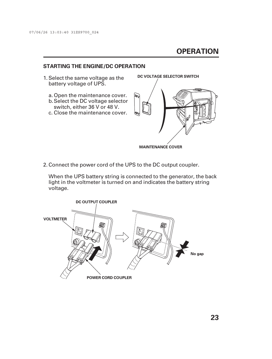 23 operation | Alpha Technologies AlphaGen DCX3000 Honda User Manual | Page 25 / 76