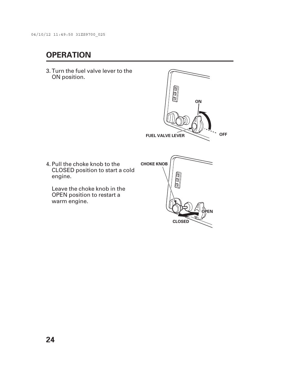 24 operation | Alpha Technologies AlphaGen DCX3000 Honda User Manual | Page 26 / 76