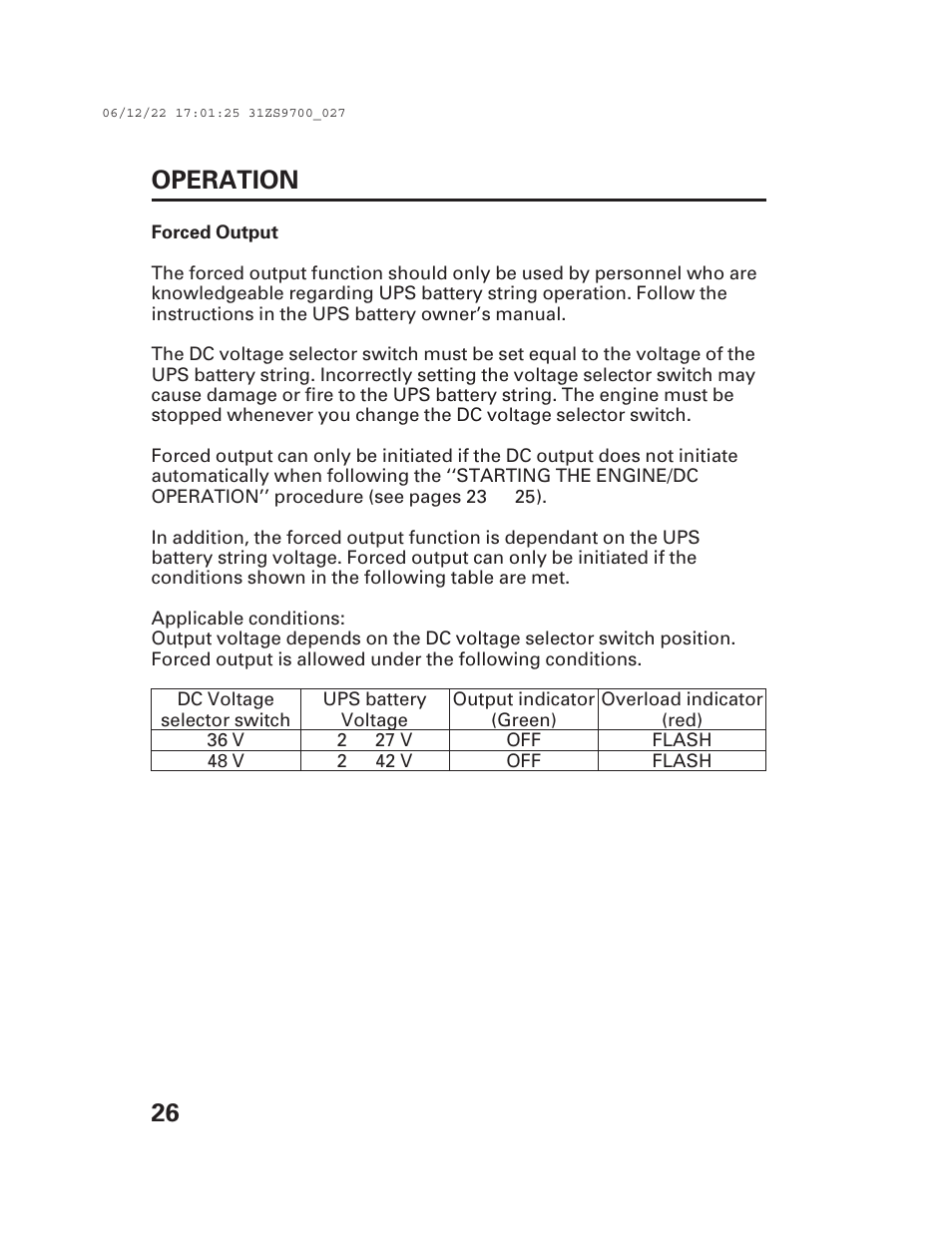 26 operation | Alpha Technologies AlphaGen DCX3000 Honda User Manual | Page 28 / 76