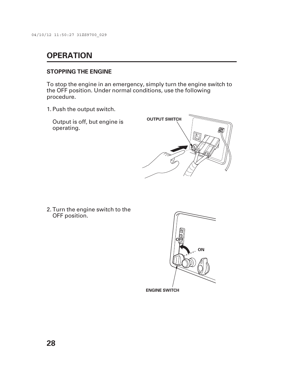 28 operation | Alpha Technologies AlphaGen DCX3000 Honda User Manual | Page 30 / 76
