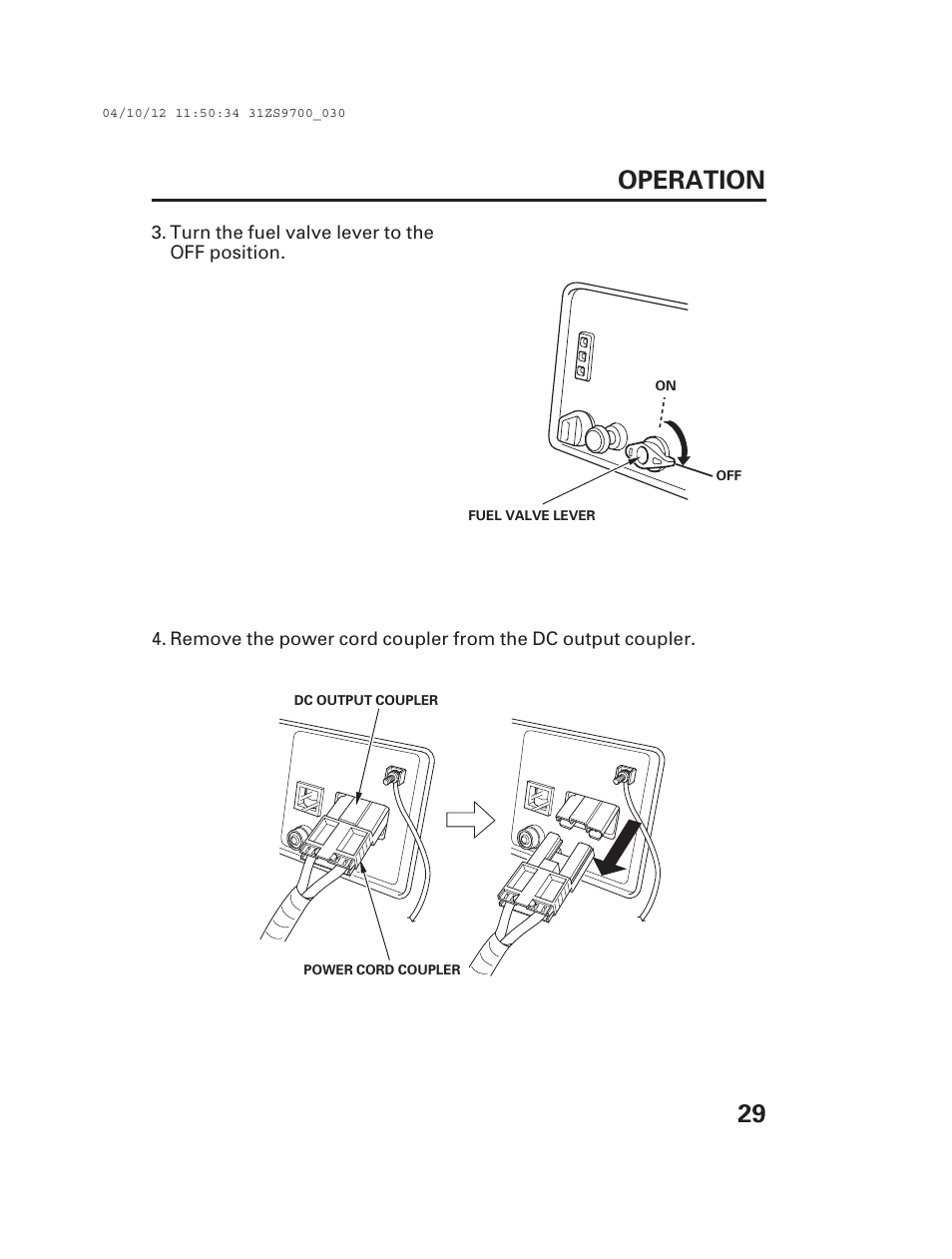 29 operation | Alpha Technologies AlphaGen DCX3000 Honda User Manual | Page 31 / 76
