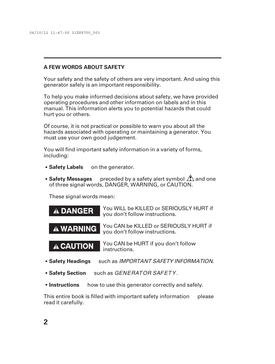 Alpha Technologies AlphaGen DCX3000 Honda User Manual | Page 4 / 76