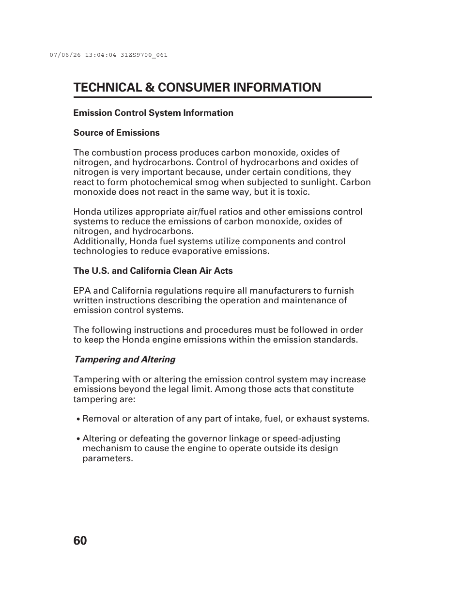60 technical & consumer information | Alpha Technologies AlphaGen DCX3000 Honda User Manual | Page 62 / 76