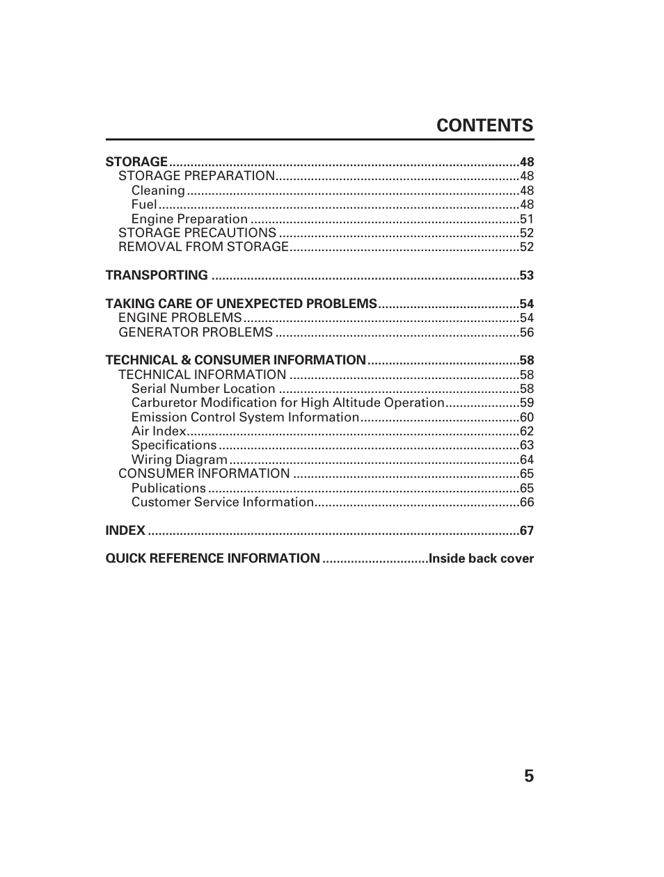 5contents | Alpha Technologies AlphaGen DCX3000 Honda User Manual | Page 7 / 76