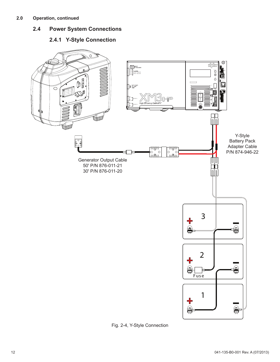 F us e, Fig. 2-4, y-style connection, Alm/ rdy | Reg ds act lnk blue = warn red = out grn = ok | Alpha Technologies AlphaGen DCX2000 - Operator's Manual User Manual | Page 12 / 31