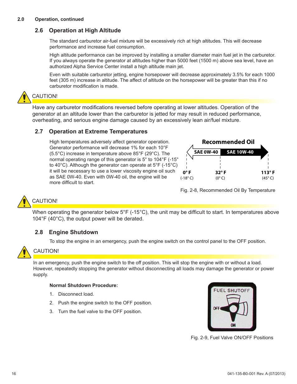 Recommended oil | Alpha Technologies AlphaGen DCX2000 - Operator's Manual User Manual | Page 16 / 31