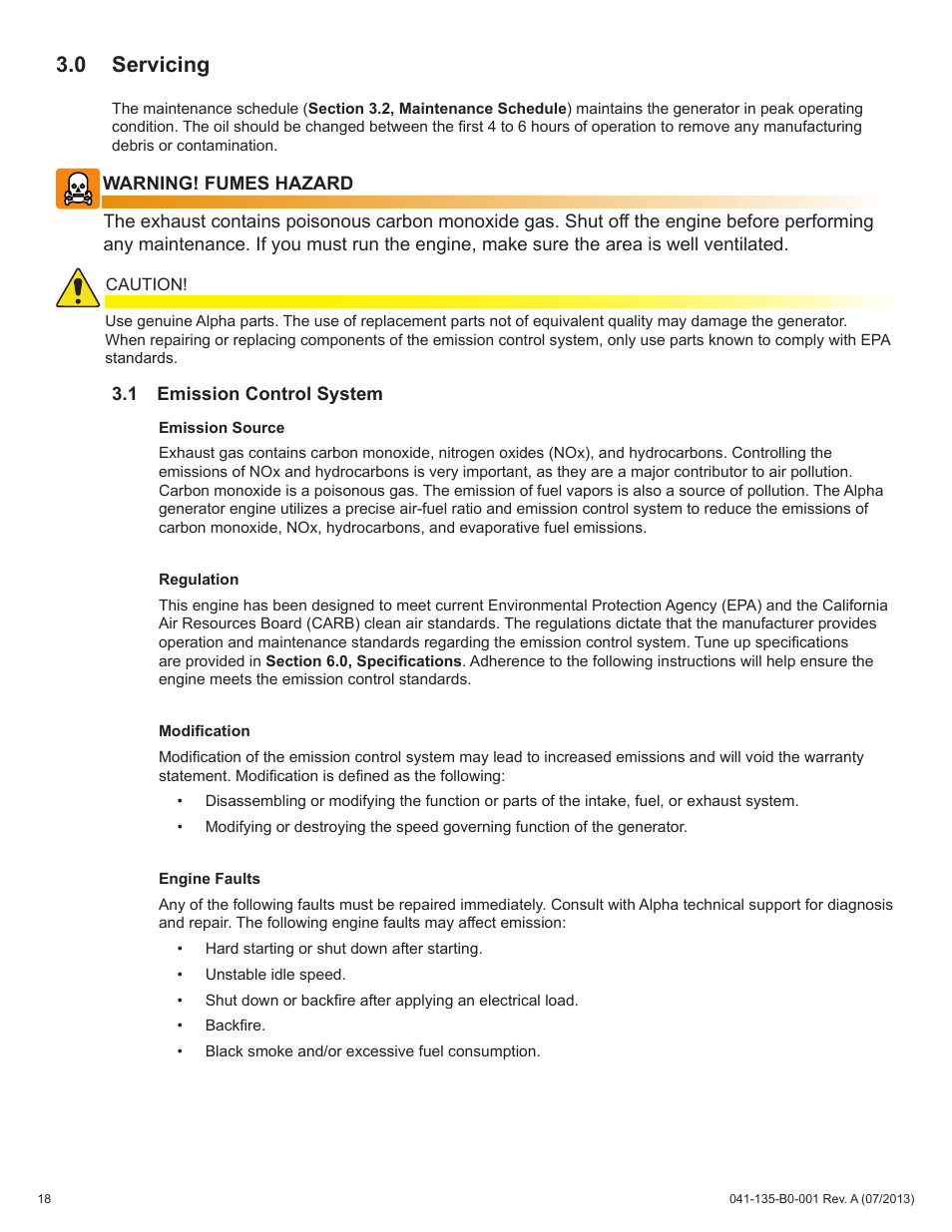 0 servicing | Alpha Technologies AlphaGen DCX2000 - Operator's Manual User Manual | Page 18 / 31