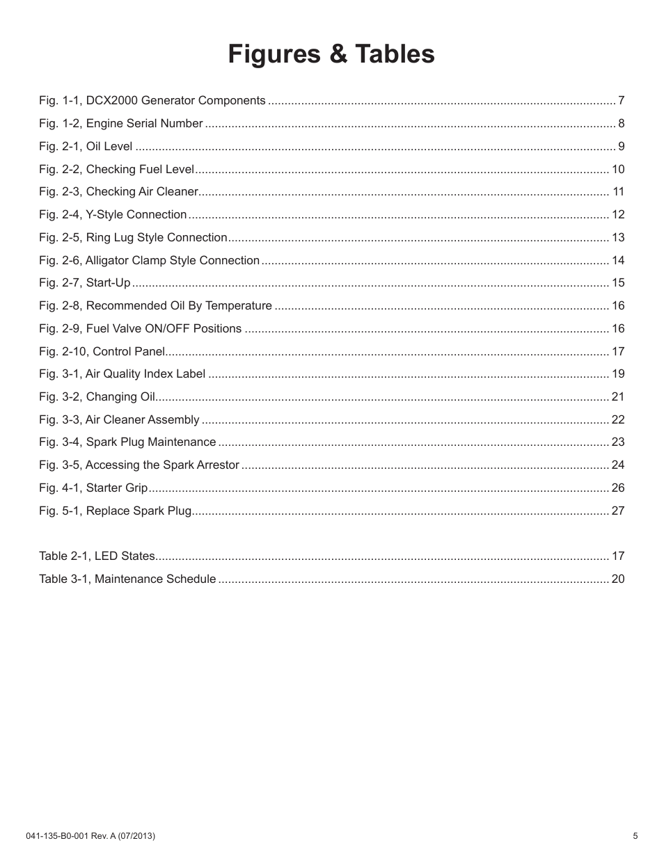 Figures & tables | Alpha Technologies AlphaGen DCX2000 - Operator's Manual User Manual | Page 5 / 31