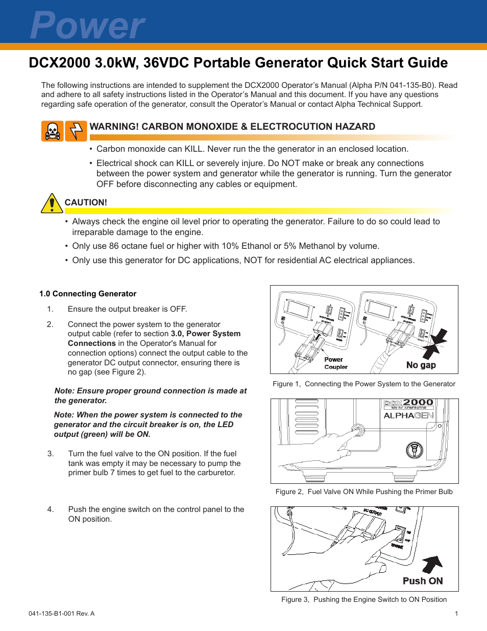 Alpha Technologies AlphaGen DCX2000 - Quick Start Guide User Manual | 4 pages