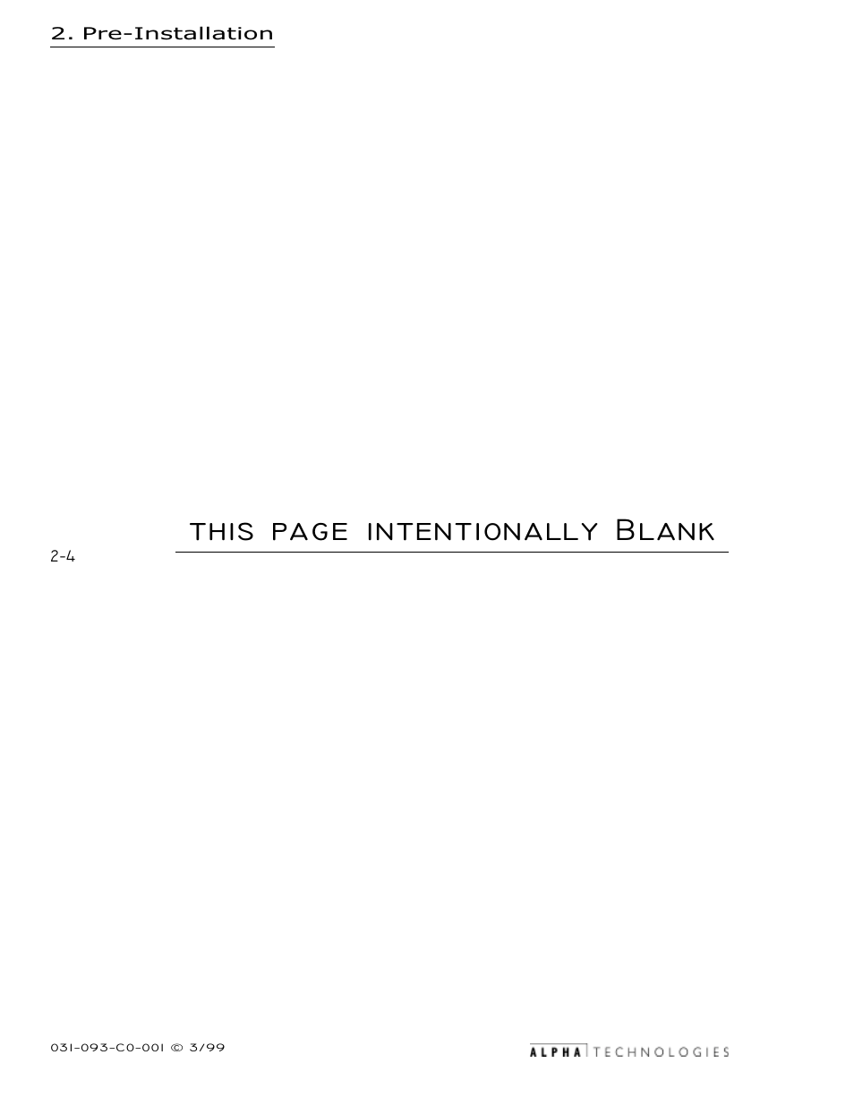 This page intentionally blank | Alpha Technologies CE-G Series User Manual | Page 18 / 44