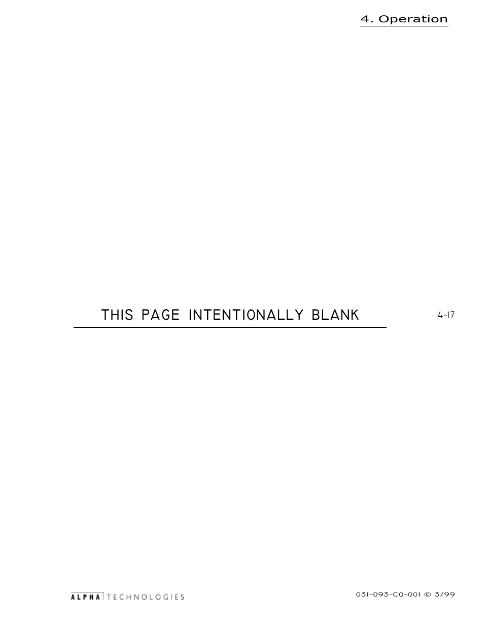 This page intentionally blank | Alpha Technologies CE-G Series User Manual | Page 42 / 44