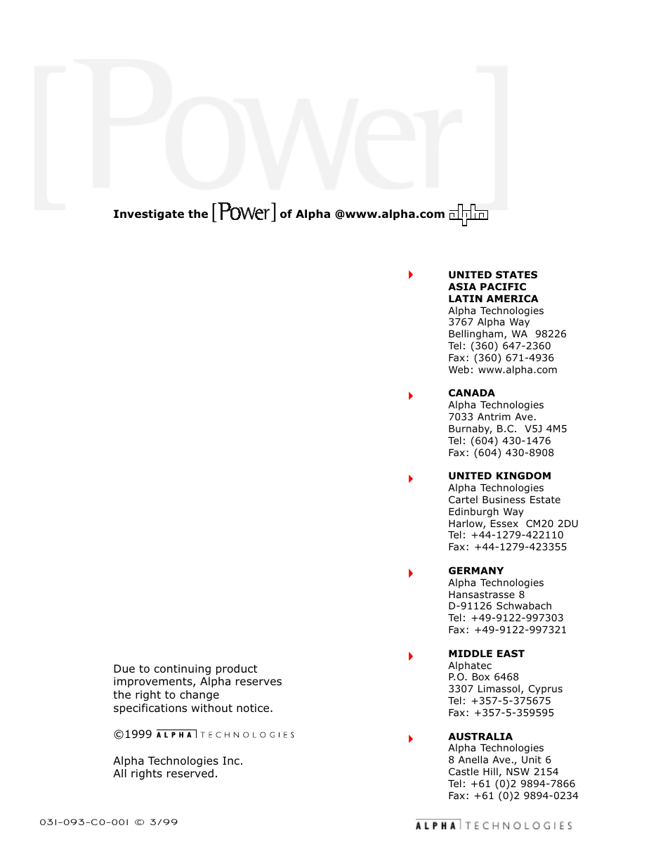 Alpha Technologies CE-G Series User Manual | Page 44 / 44