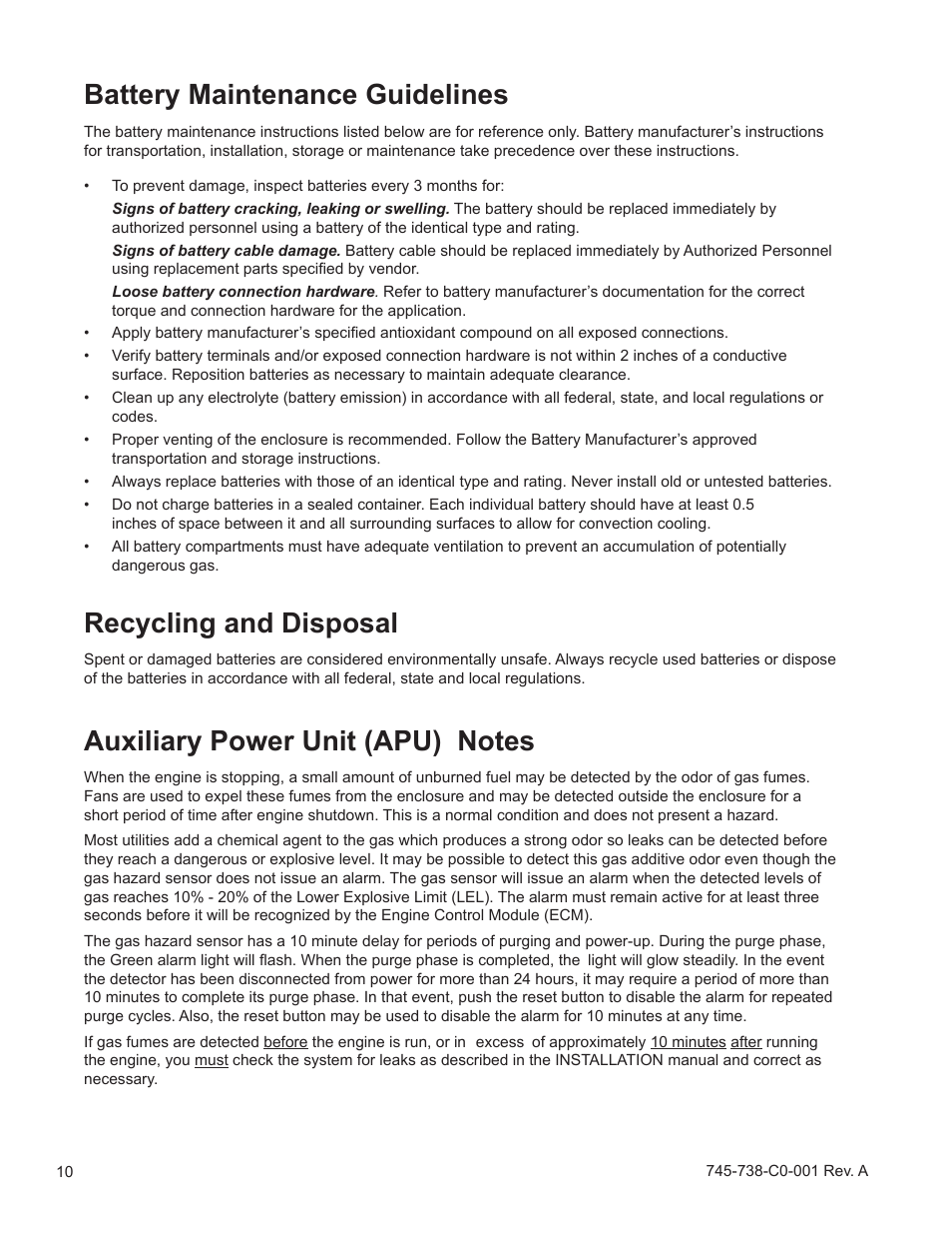 Battery maintenance guidelines, Recycling and disposal | Alpha Technologies CE3G User Manual | Page 10 / 22