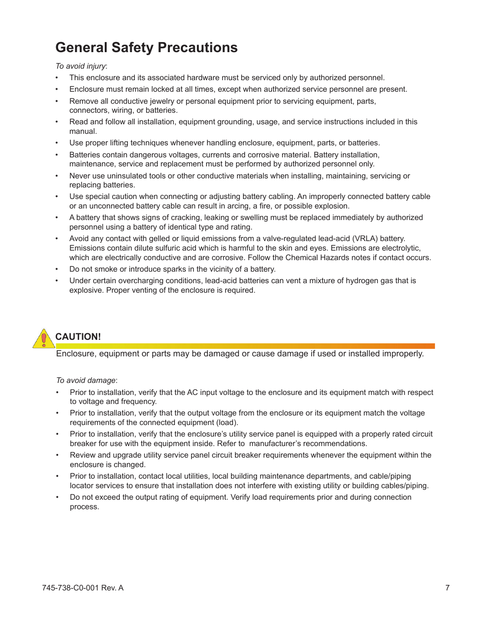General safety precautions | Alpha Technologies CE3G User Manual | Page 7 / 22