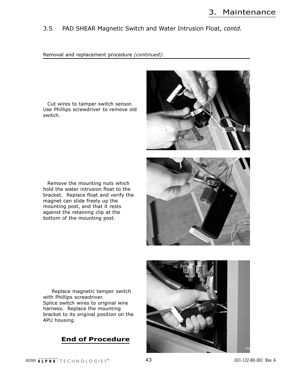 Maintenance | Alpha Technologies AlphaGen 5.0kW Auxiliary Power Unit User Manual | Page 43 / 88