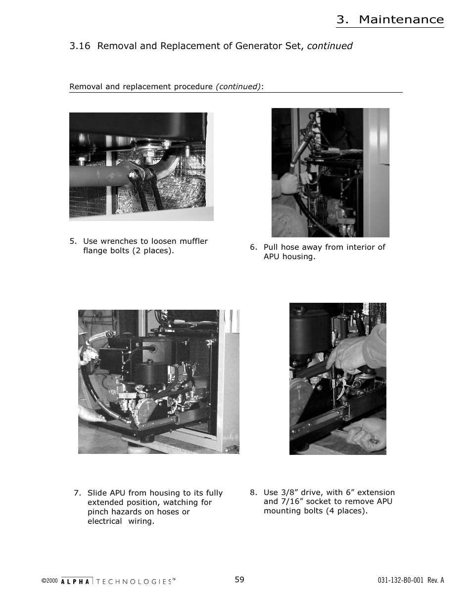 Maintenance | Alpha Technologies AlphaGen 5.0kW Auxiliary Power Unit User Manual | Page 59 / 88