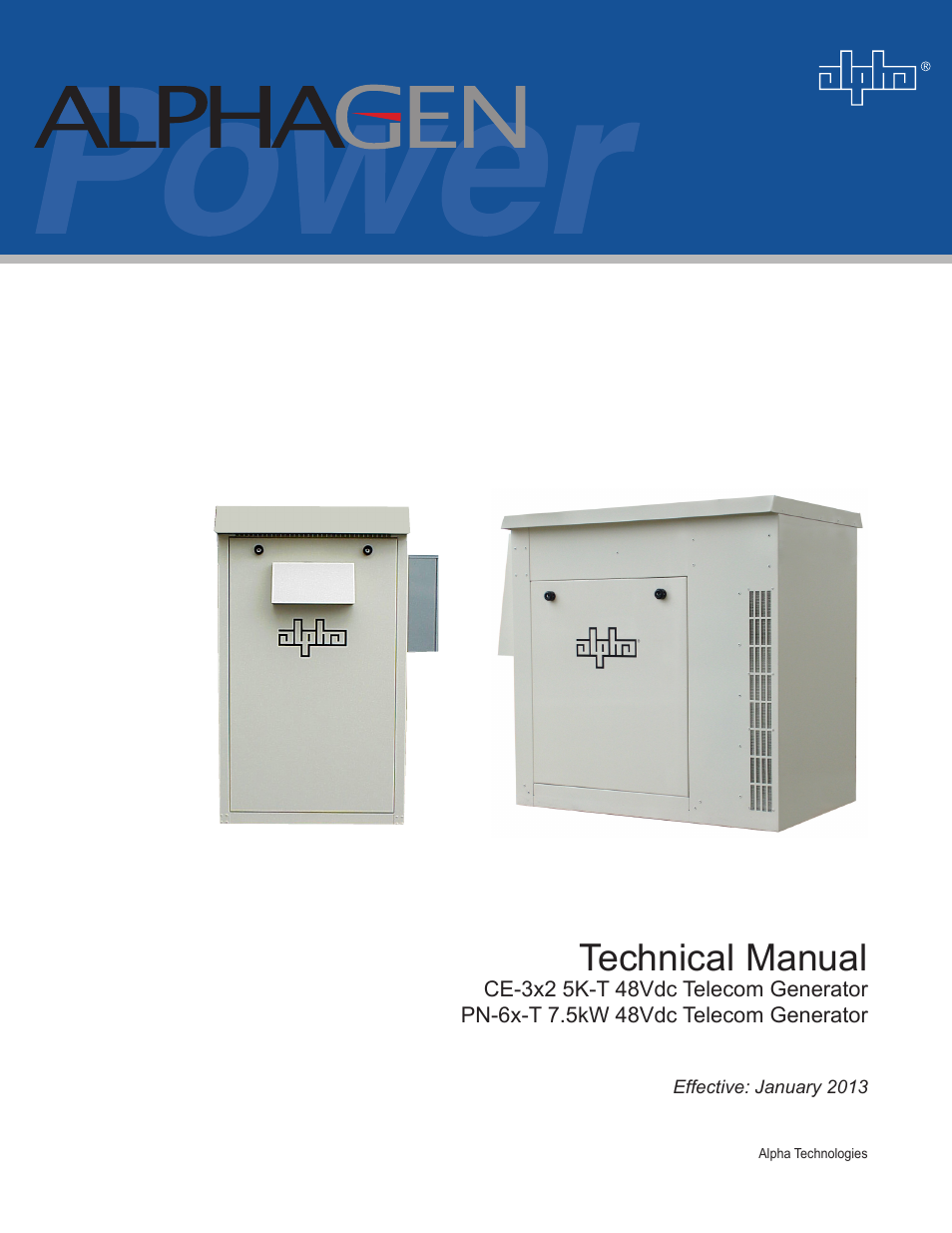 Alpha Technologies AlphaGen PN-6x-T 7.5kW 48Vdc User Manual | 95 pages