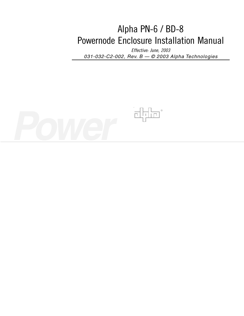 Power | Alpha Technologies BD-8 User Manual | Page 2 / 34