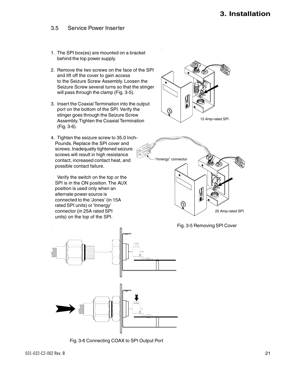 Installation, 5 service power inserter | Alpha Technologies BD-8 User Manual | Page 21 / 34