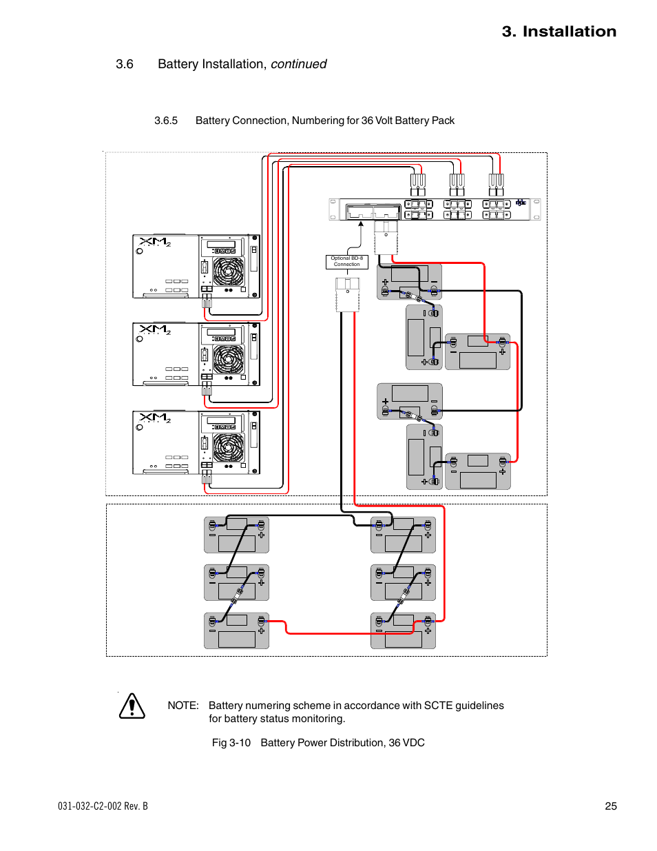 Installation, Continued, 6 battery installation | Upper tray lower tray, Pn-6 enclosure bd-8 enclosure (option) | Alpha Technologies BD-8 User Manual | Page 25 / 34