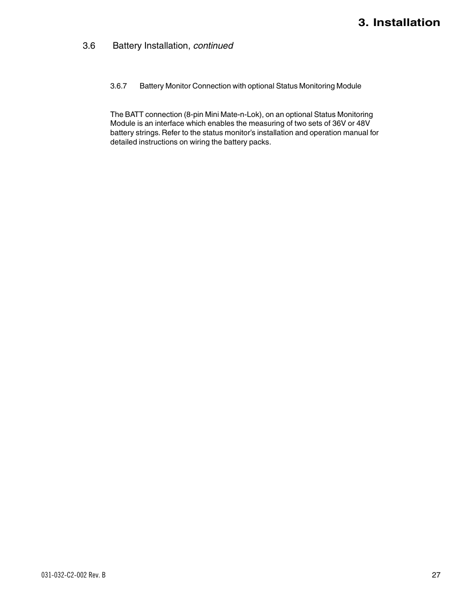 Installation | Alpha Technologies BD-8 User Manual | Page 27 / 34