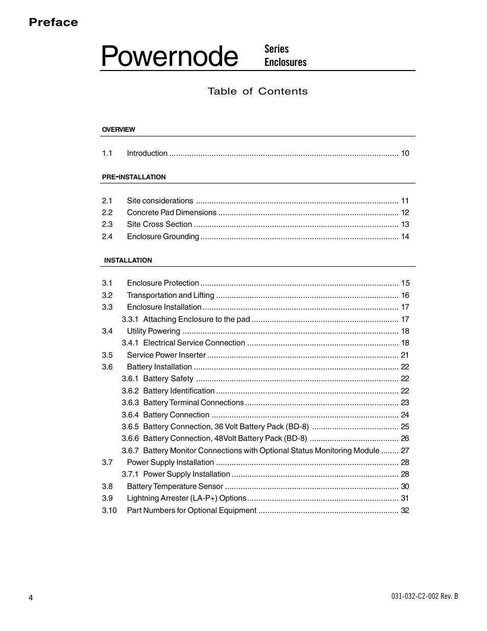 Powernode, Preface, Series enclosures | Alpha Technologies BD-8 User Manual | Page 4 / 34