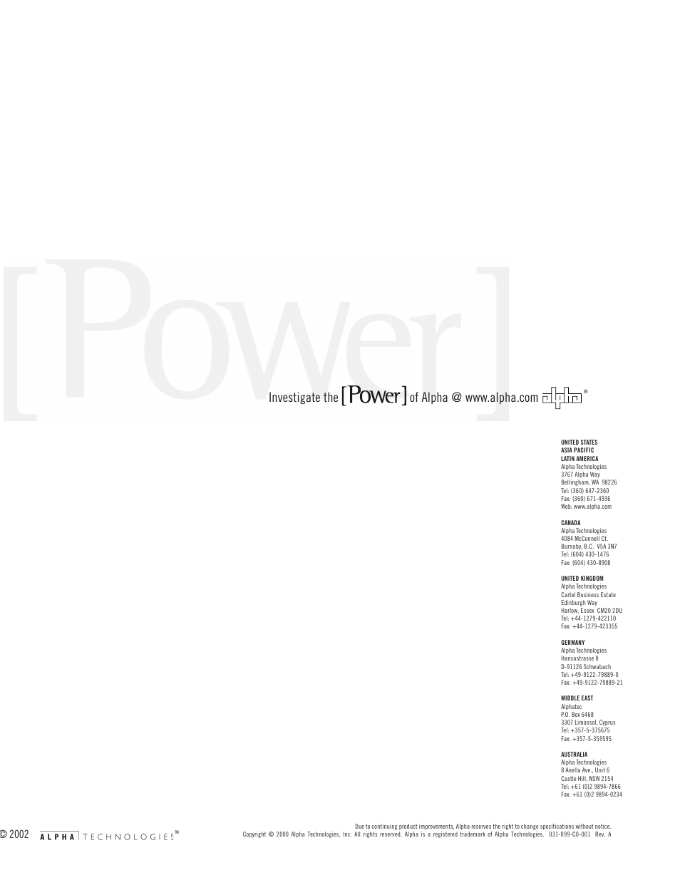 Alpha Technologies CESC-3X User Manual | Page 18 / 18