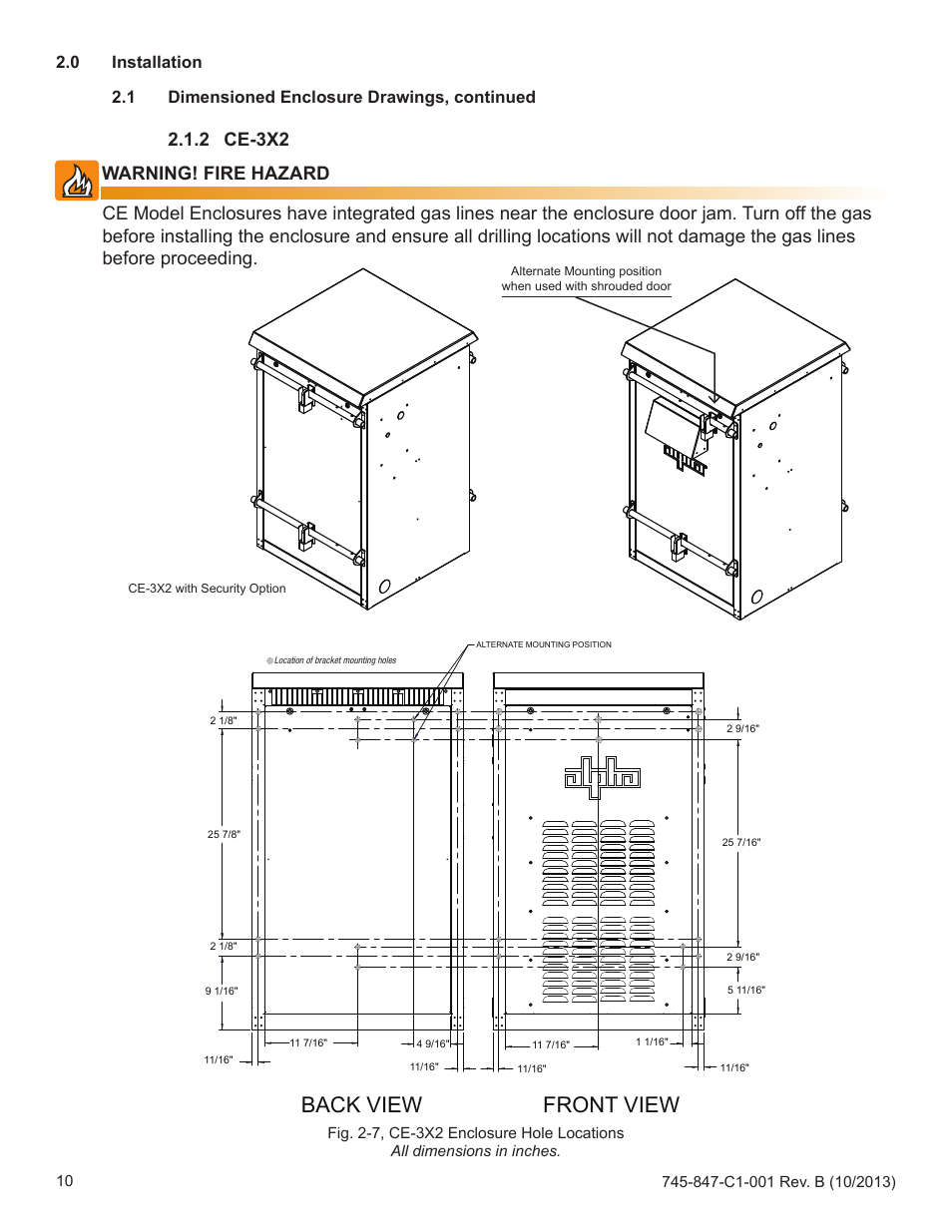 Front view back view, 2 ce-3x2 | Alpha Technologies UPE-3, UPE-6, UPE-M3, UPE-M6, PN, CE and FPE Series - Installation User Manual | Page 10 / 20