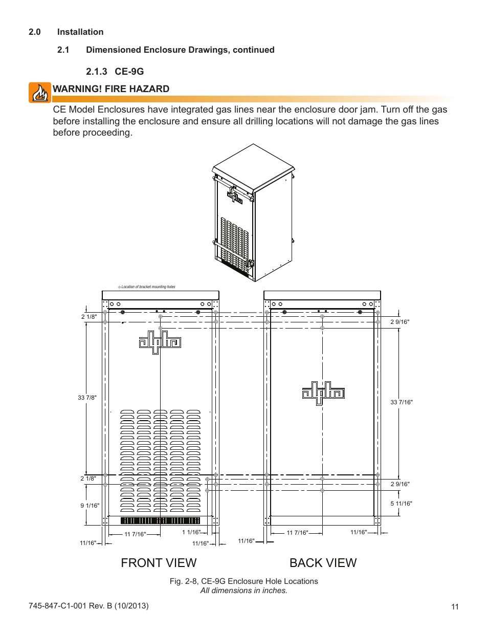 Front view back view, 3 ce-9g | Alpha Technologies UPE-3, UPE-6, UPE-M3, UPE-M6, PN, CE and FPE Series - Installation User Manual | Page 11 / 20