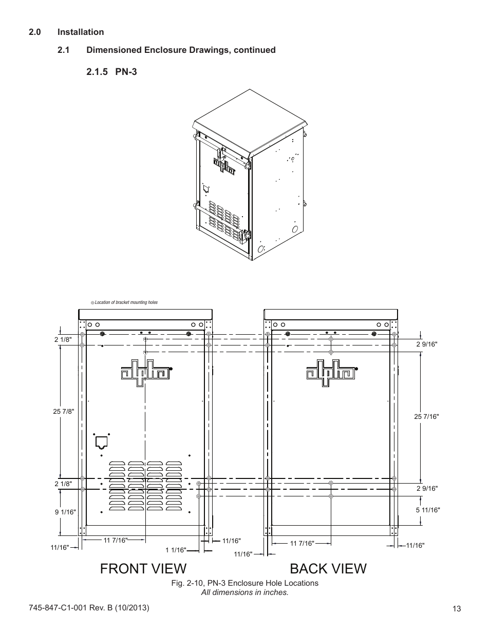 Front view back view | Alpha Technologies UPE-3, UPE-6, UPE-M3, UPE-M6, PN, CE and FPE Series - Installation User Manual | Page 13 / 20