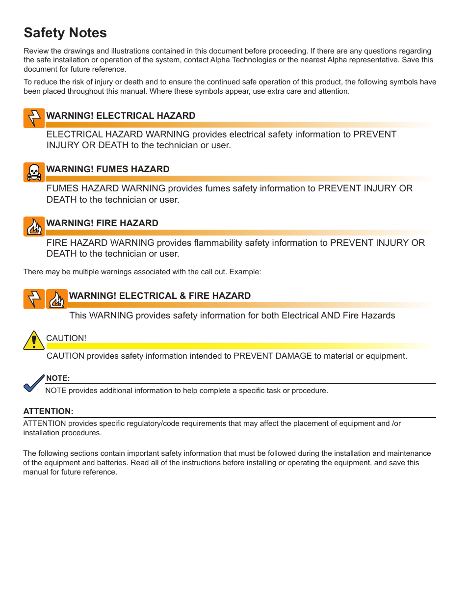 Alpha Technologies UPE-3, UPE-6, UPE-M3, UPE-M6, PN, CE and FPE Series - Installation User Manual | Page 2 / 20