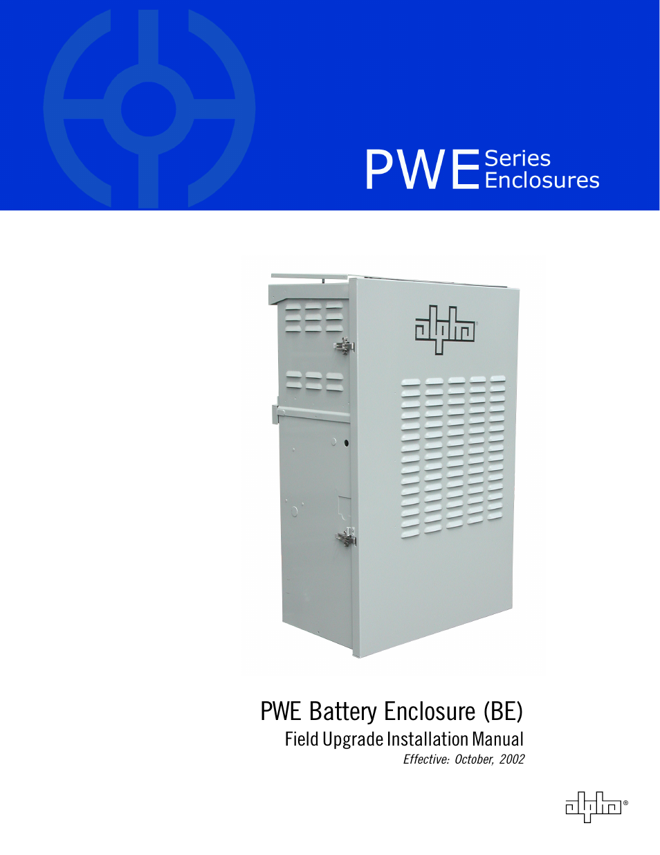 Alpha Technologies PWE Battery Enclosure (BE) User Manual | 20 pages