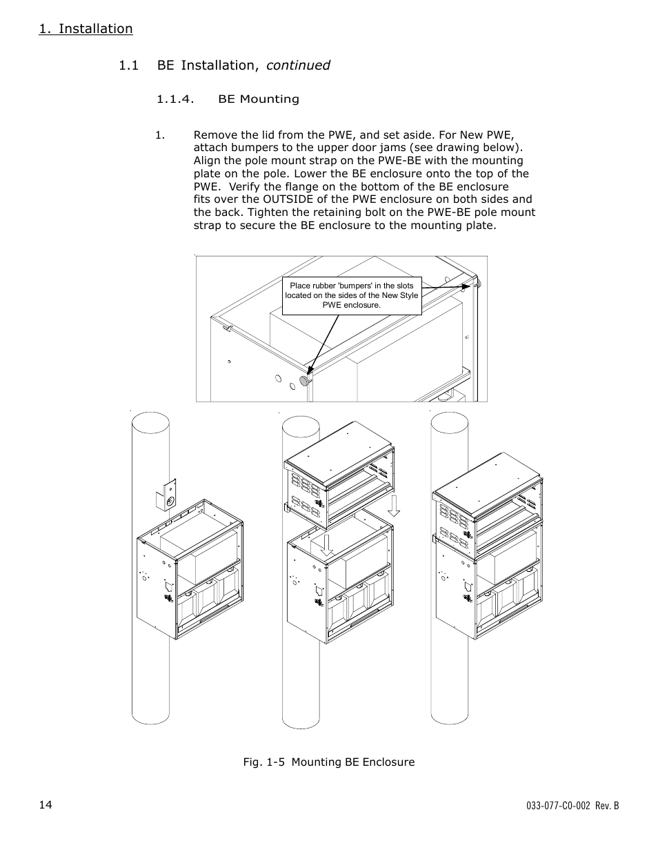 Enclosure installation, Mounting bracket installation | Alpha Technologies PWE Battery Enclosure (BE) User Manual | Page 14 / 20