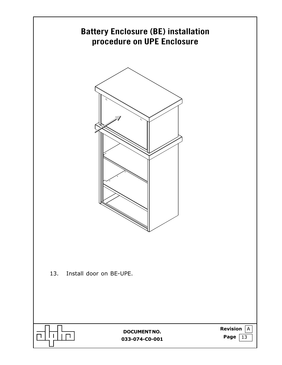 Alpha Technologies Battery Enclosure (BE) User Manual | Page 13 / 15