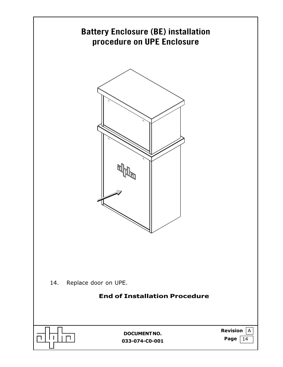 Alpha Technologies Battery Enclosure (BE) User Manual | Page 14 / 15