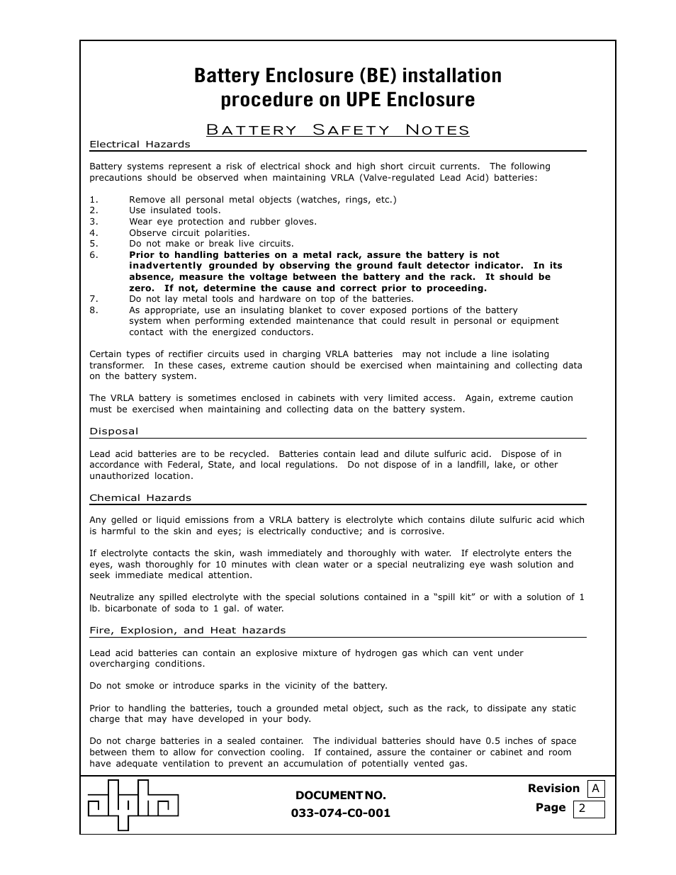Alpha Technologies Battery Enclosure (BE) User Manual | Page 2 / 15