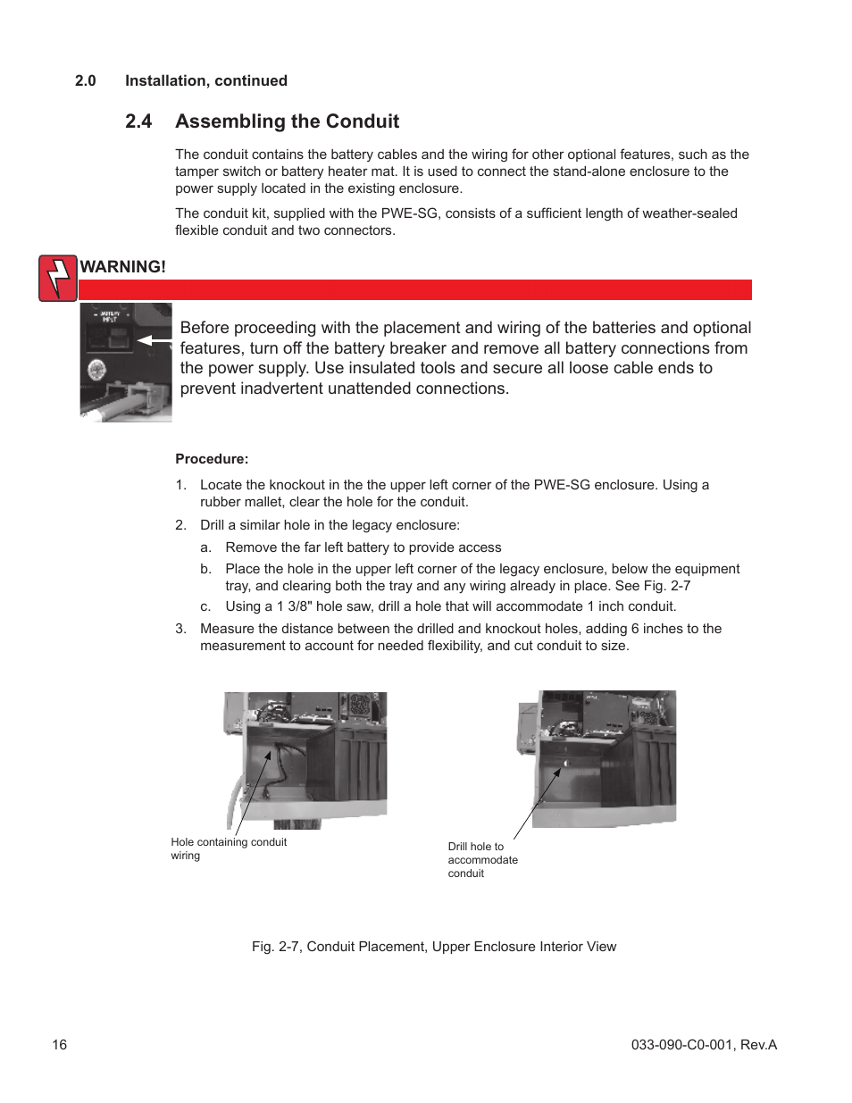 4 assembling the conduit | Alpha Technologies PWE-SG Series User Manual | Page 16 / 28