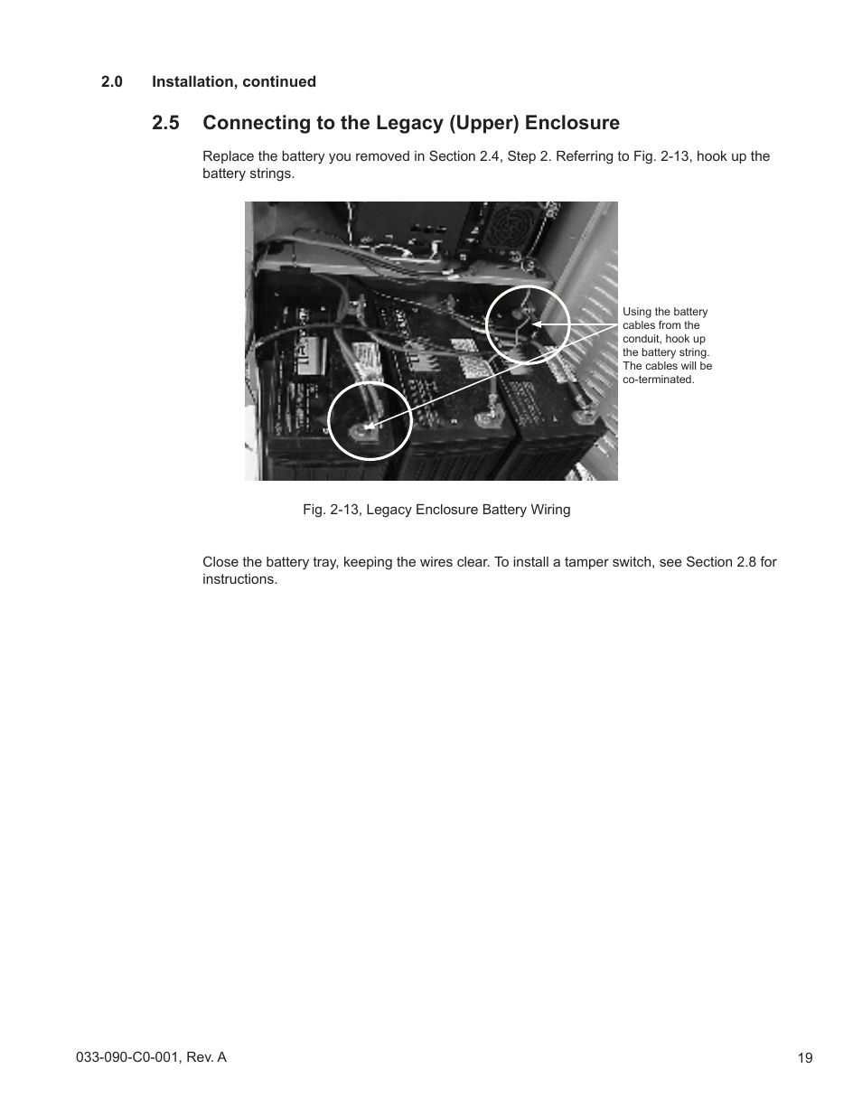 5 connecting to the legacy (upper) enclosure | Alpha Technologies PWE-SG Series User Manual | Page 19 / 28