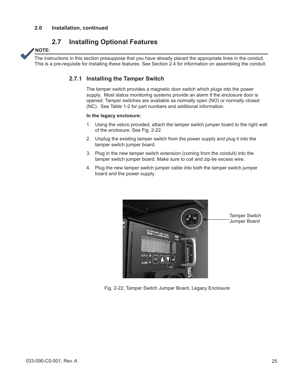 7 installing optional features | Alpha Technologies PWE-SG Series User Manual | Page 25 / 28