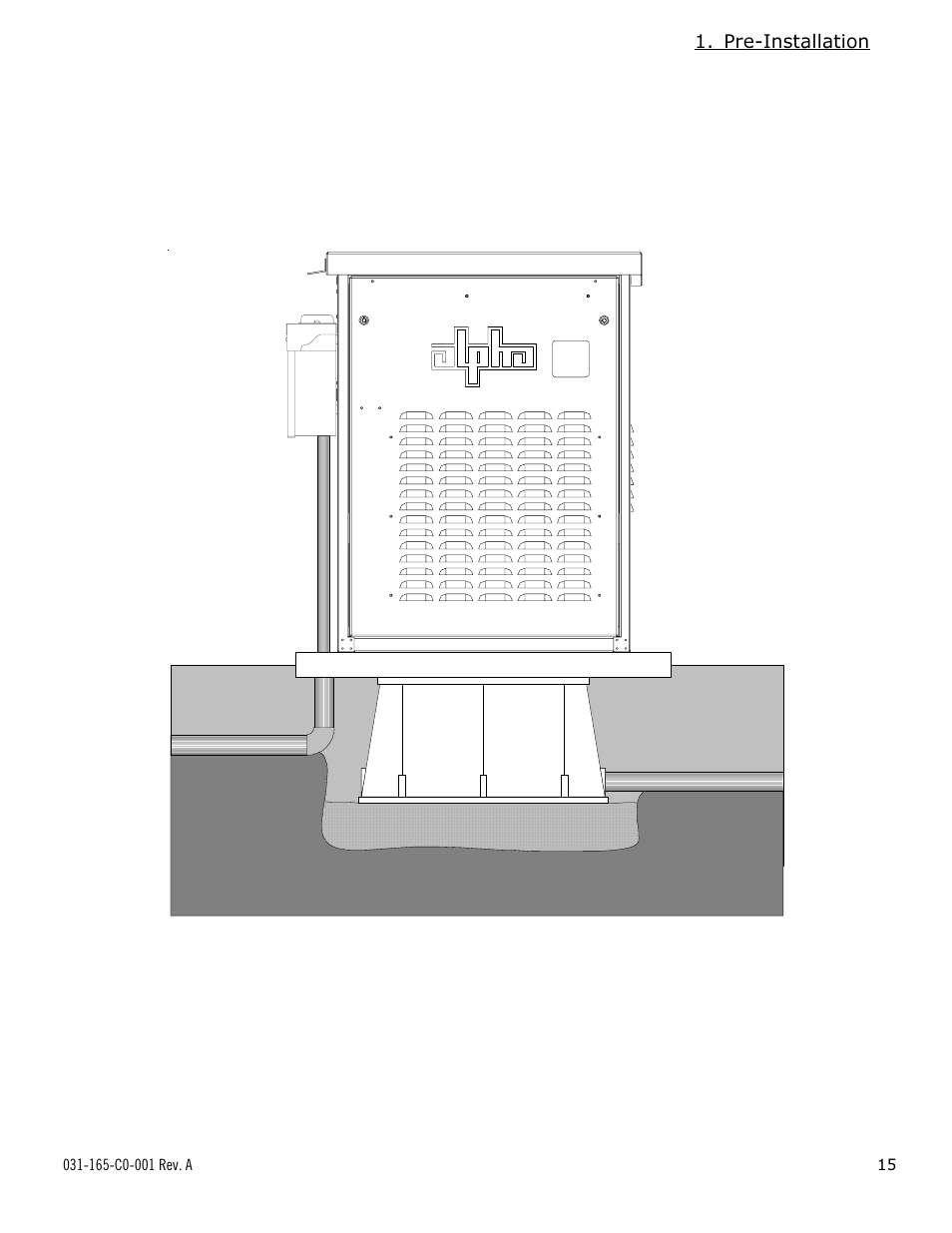 Continued, Pre-installation, 3 precast enclosure pedestal support | Alpha Technologies UPE-8 User Manual | Page 15 / 40