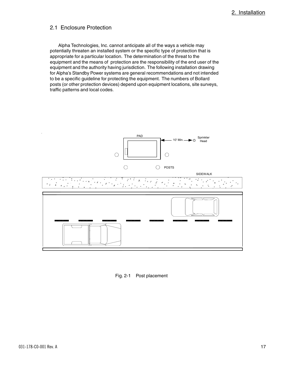 Installation, 1 enclosure protection | Alpha Technologies UPE-6L User Manual | Page 17 / 37