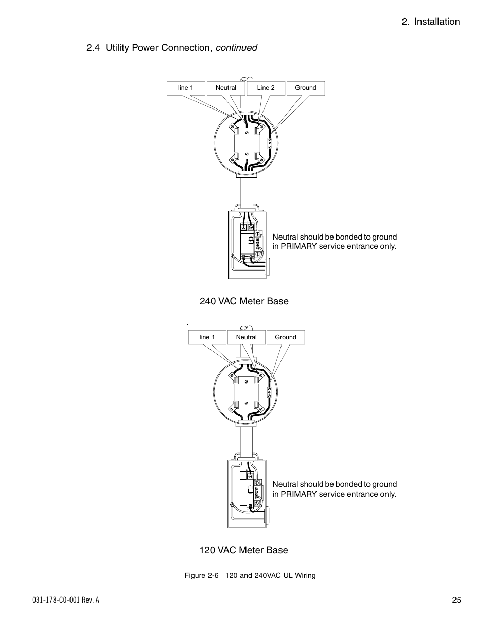 Continued, Installation, 4 utility power connection | Alpha Technologies UPE-6L User Manual | Page 25 / 37