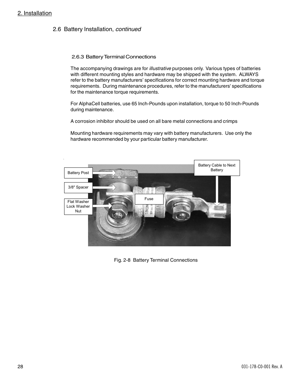Continued, Installation, 6 battery installation | Alpha Technologies UPE-6L User Manual | Page 28 / 37