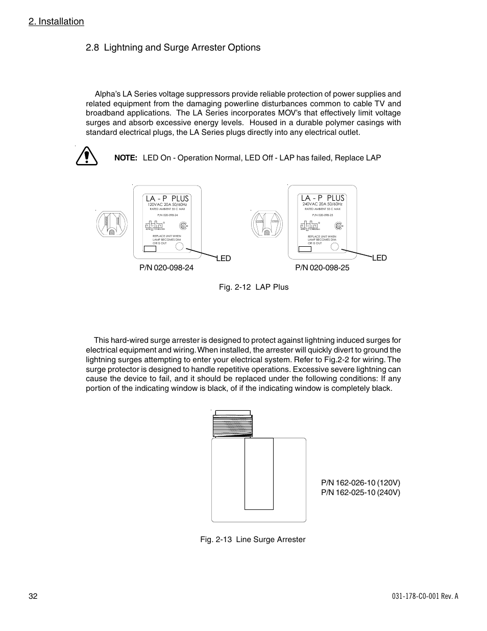 Installation, 8 lightning and surge arrester options | Alpha Technologies UPE-6L User Manual | Page 32 / 37