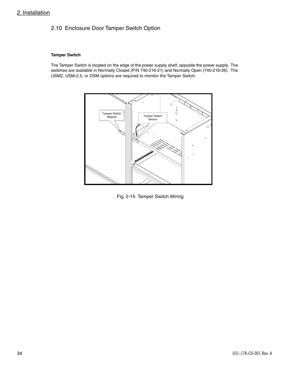 Installation, 10 enclosure door tamper switch option | Alpha Technologies UPE-6L User Manual | Page 34 / 37