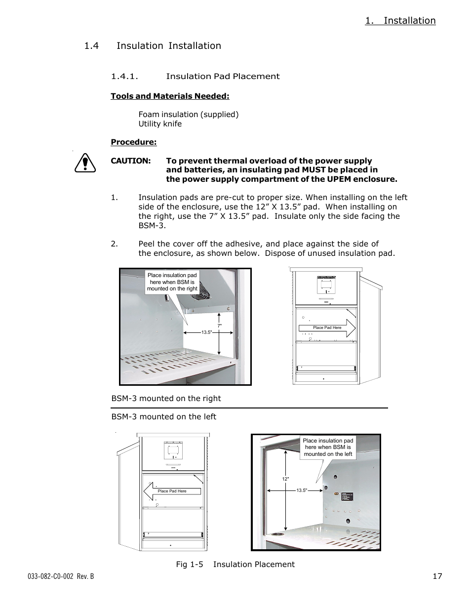 Installation, 4 insulation installation | Alpha Technologies BSM-3 Battery Side Module Enclosure User Manual | Page 17 / 24