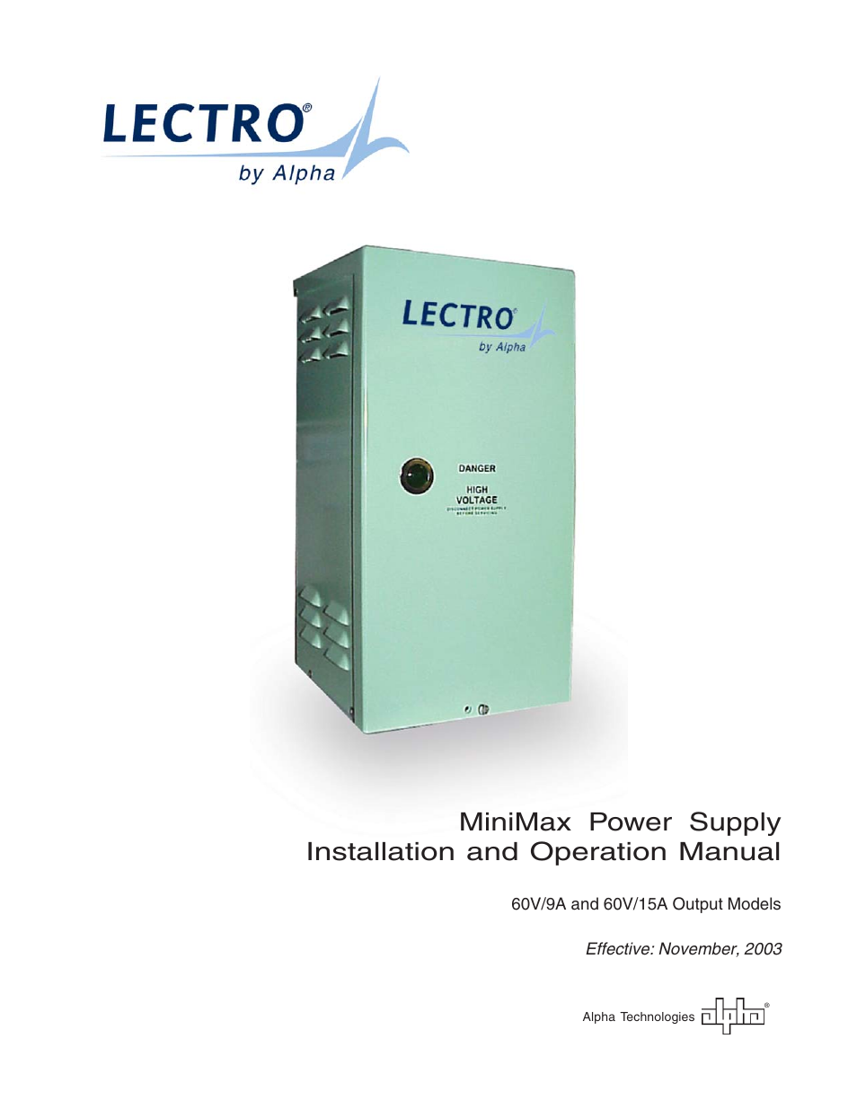 Alpha Technologies MiniMax Power Supply User Manual | 18 pages