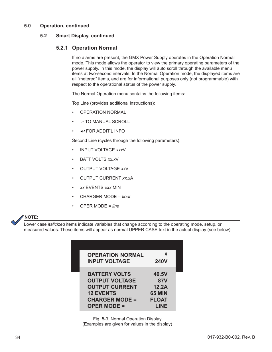1 operation normal | Alpha Technologies GMX-915 User Manual | Page 34 / 61